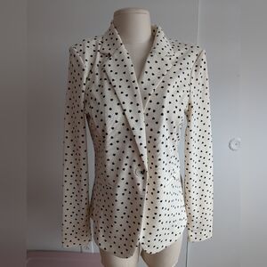 Women’s Cream Polka Heart Blazer Jacket